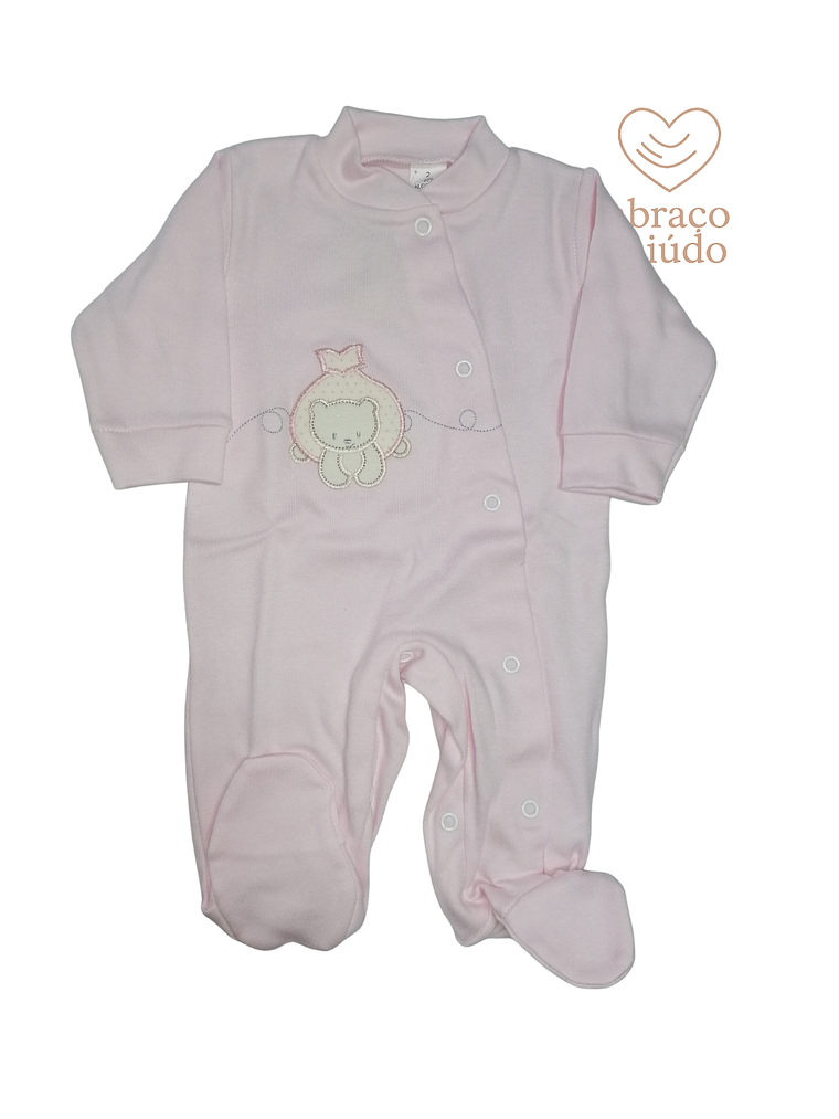 Babygrow algodão ursinha rosa  1