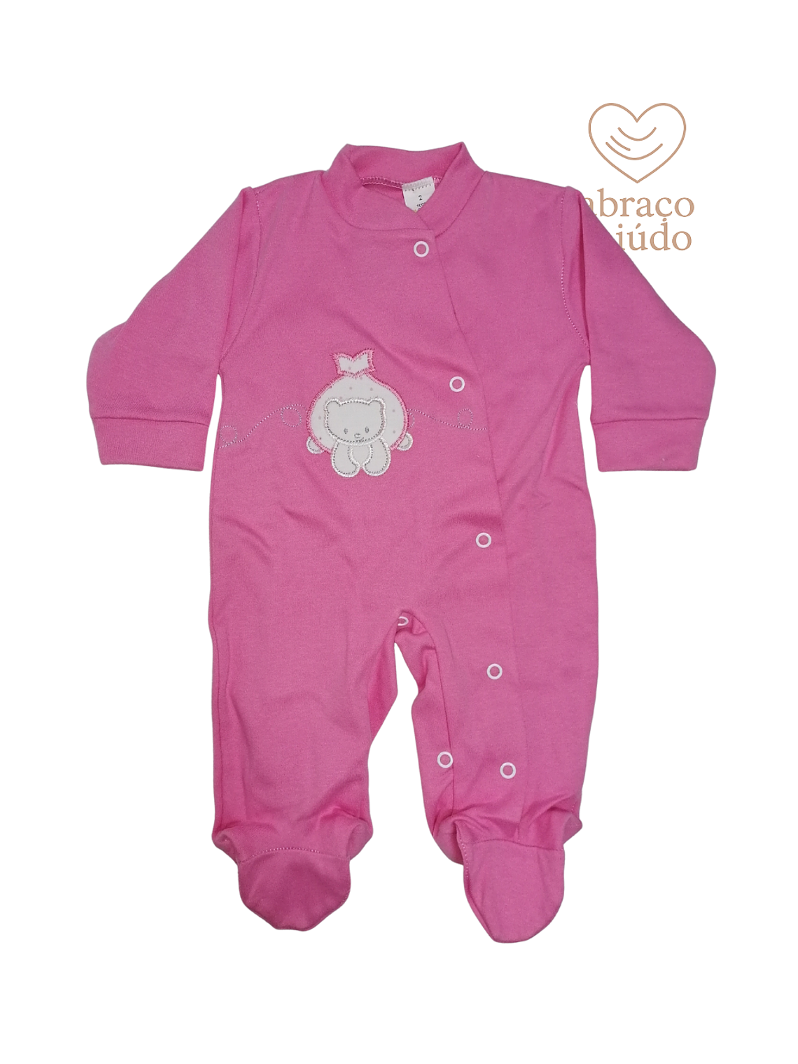 Babygrow algodão ursinha rosa  2