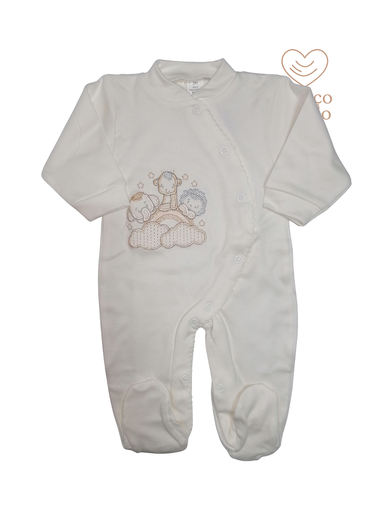 Babygrow algodão três animais várias cores  2