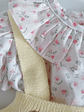Conjunto bebé jardineira em malha com folhos e blusa floral - Thumbnail 6