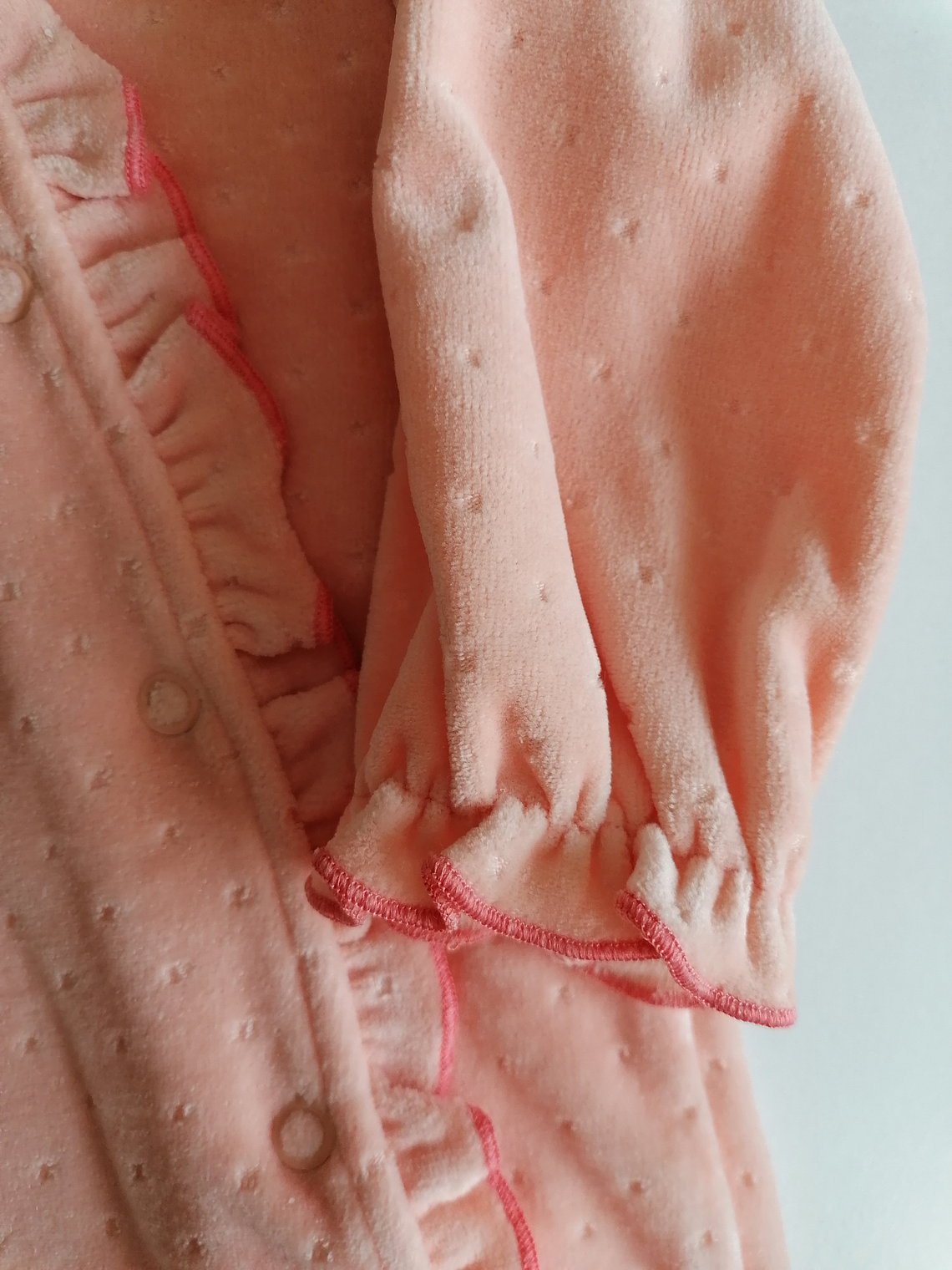 Babygrow de Veludo – Suave e Confortável vários tamanhos, Cor salmão 4