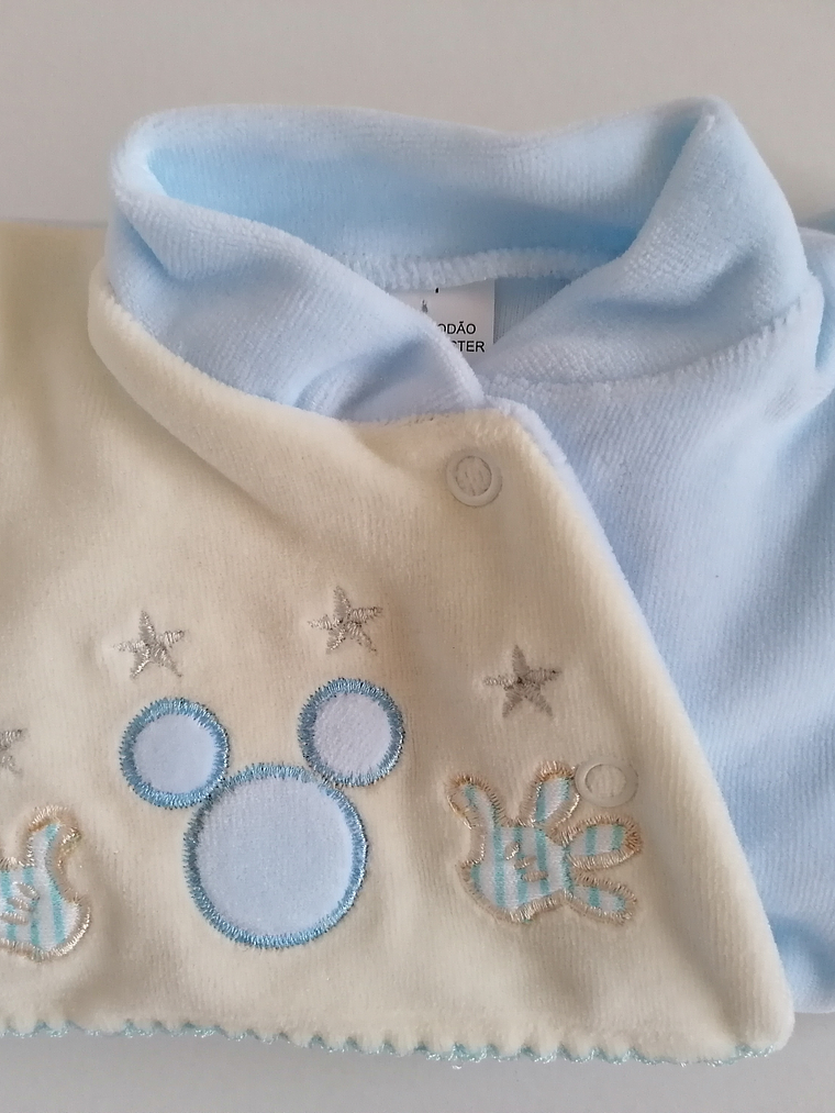 Babygrow de Veludo – Suave e Confortável Tamanho 1 mês, Cor azul 3
