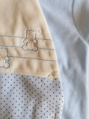 Babygrow de Veludo – Suave e Confortável Tamanho 1 mês, Cor azul