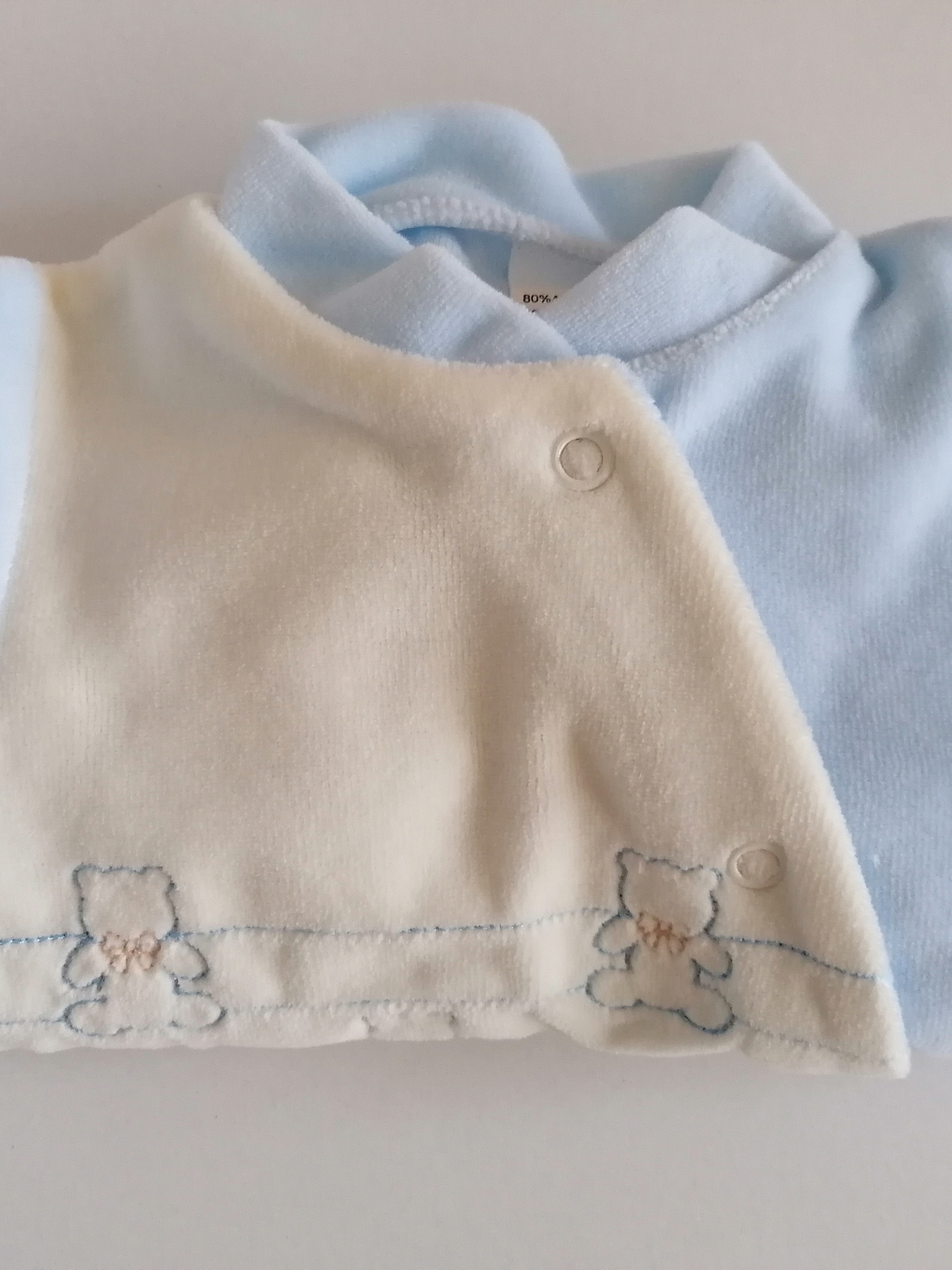 Babygrow de Veludo – Suave e Confortável Tamanho 1 mês, Cor azul 3