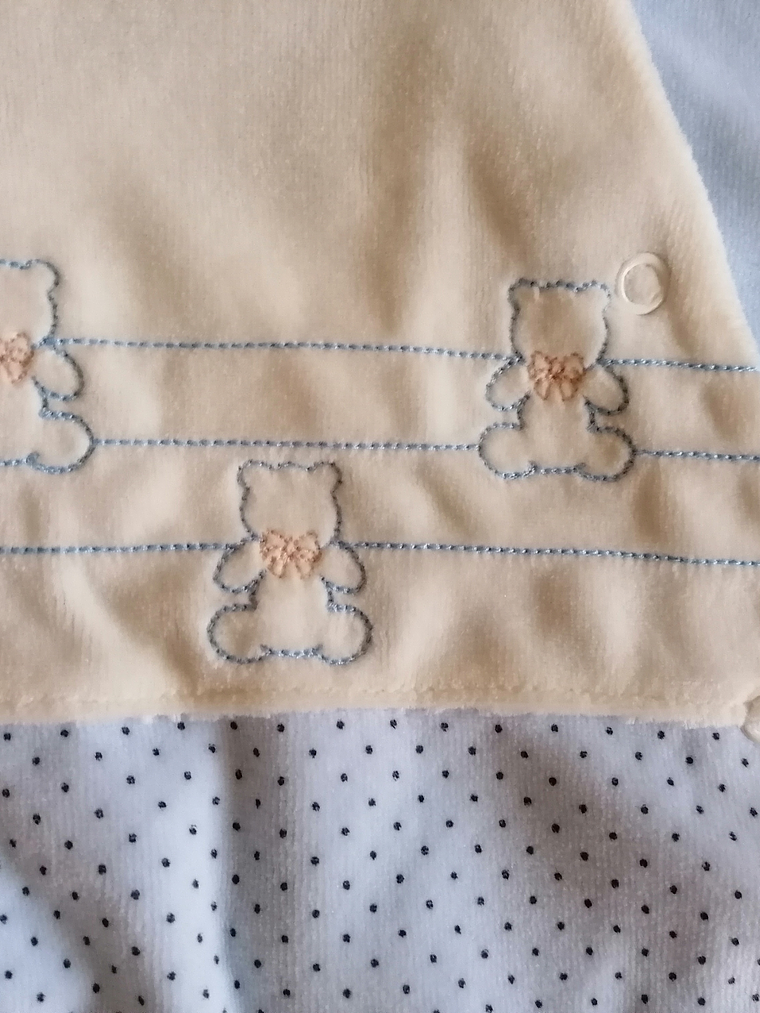 Babygrow de Veludo – Suave e Confortável Tamanho 1 mês, Cor azul 4