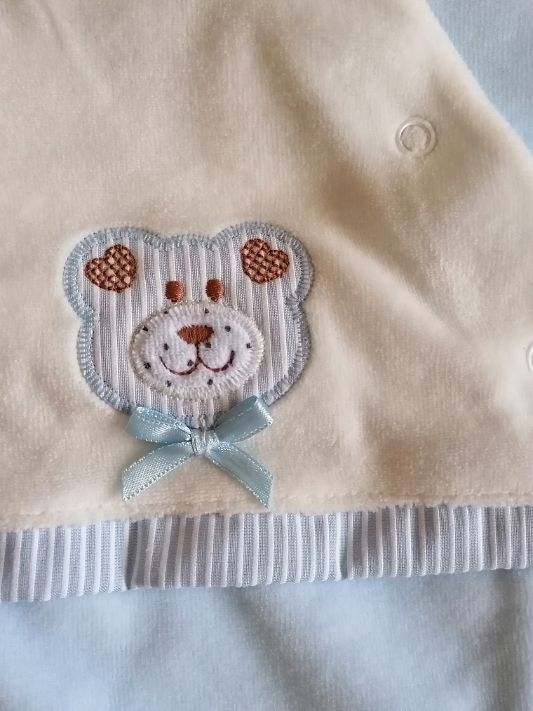 Babygrow de Veludo – Suave e Confortável Tamanho 1 mês, Cor azul 2