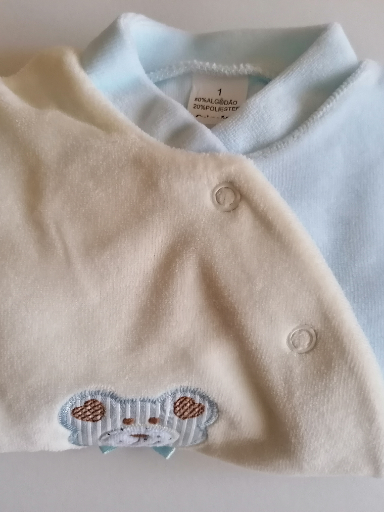 Babygrow de Veludo – Suave e Confortável Tamanho 1 mês, Cor azul 5