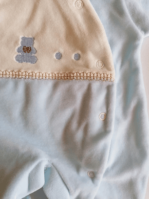 Babygrow de Veludo – Suave e Confortável Tamanho 1 mês, Cor azul
