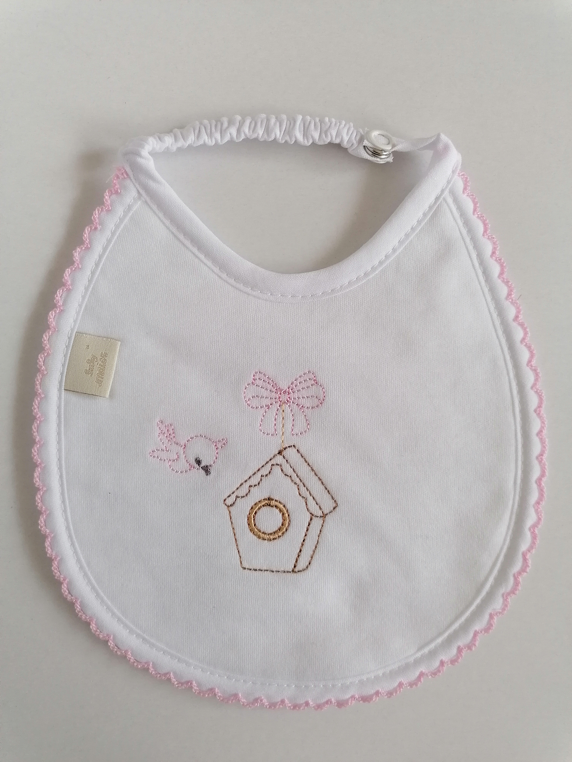 Babete Algodão Bordado Ninho Passarinho  1