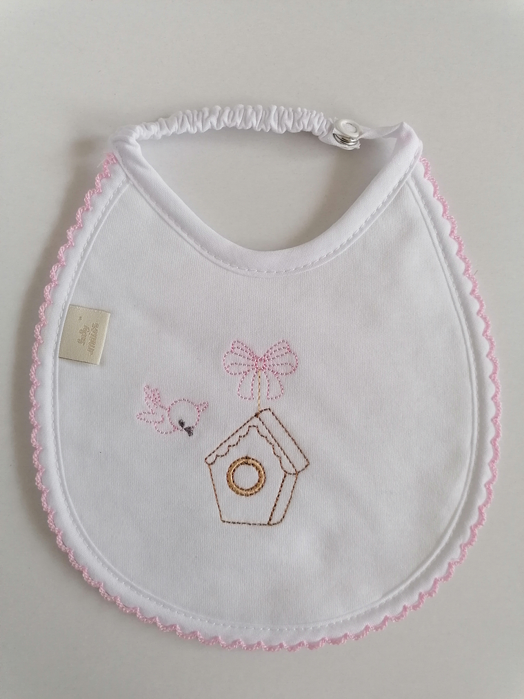 Babete Algodão Bordado Ninho Passarinho  1