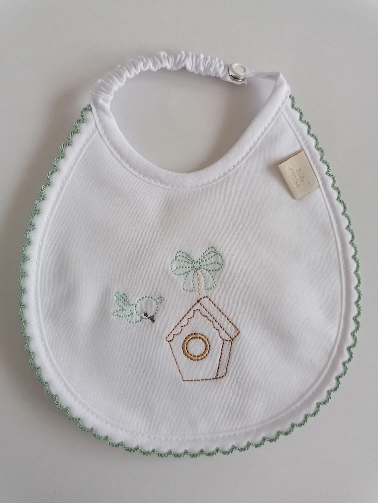 Babete Algodão Bordado Ninho Passarinho  4