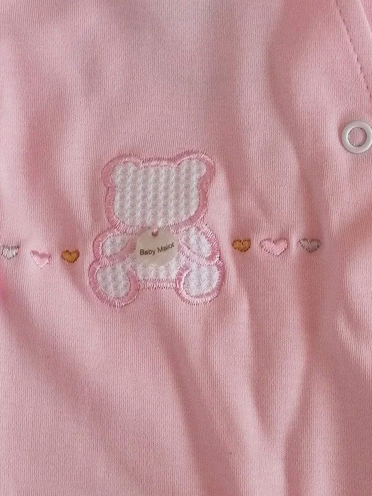 Babygrow de algodão com ursinho bordado 3