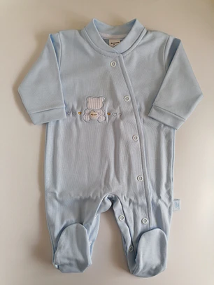 Babygrow de algodão com ursinho bordado