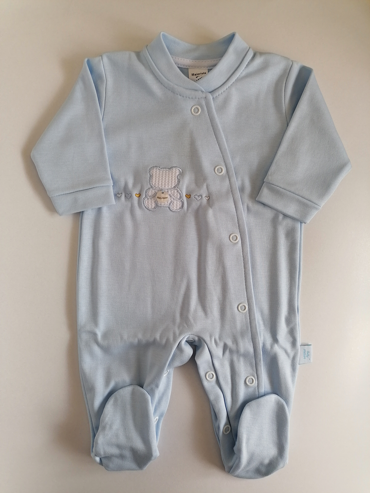 Babygrow de algodão com ursinho bordado 1