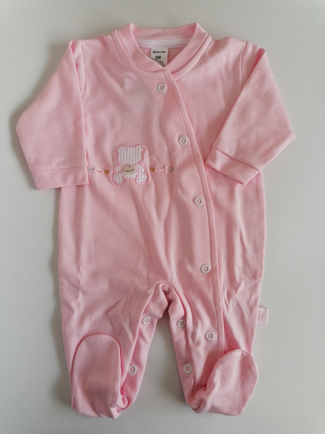 Babygrow de algodão com ursinho bordado 6