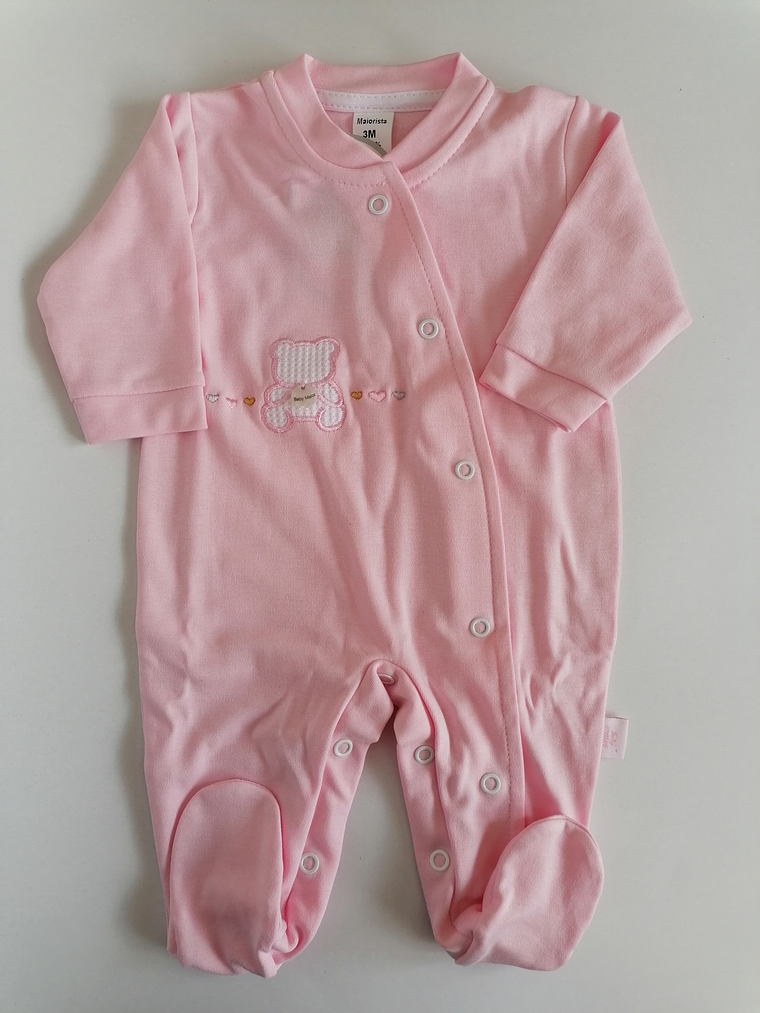 Babygrow de algodão com ursinho bordado 6