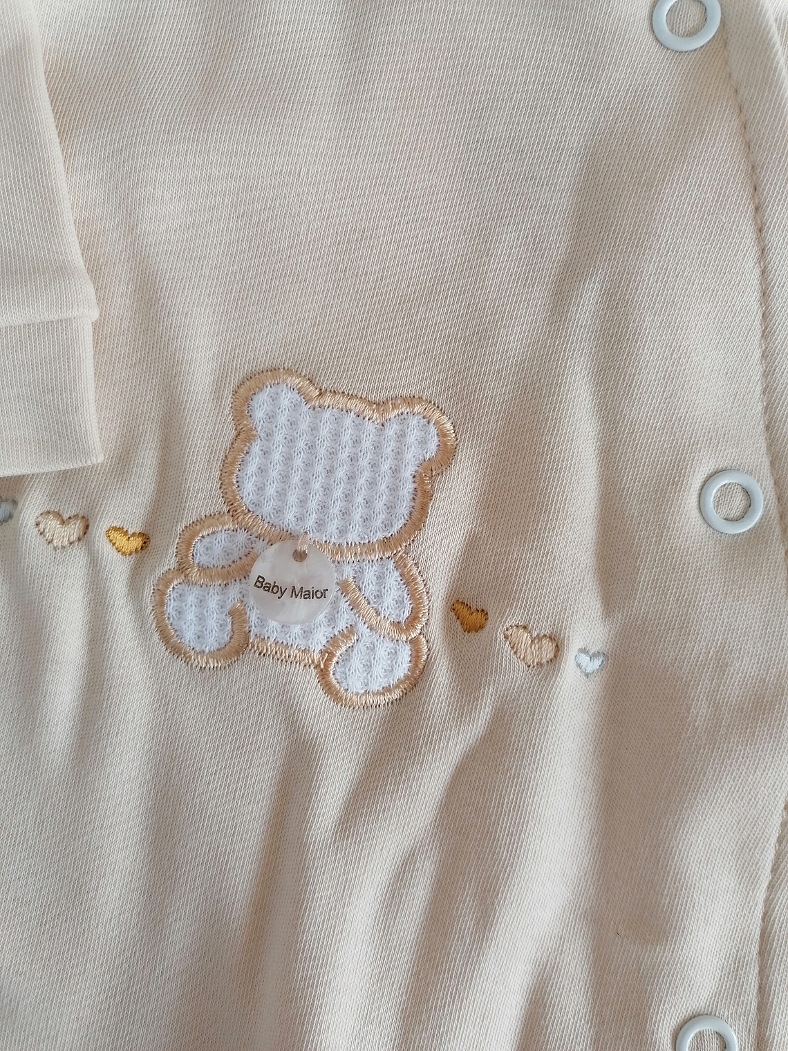 Babygrow de algodão com ursinho bordado 8