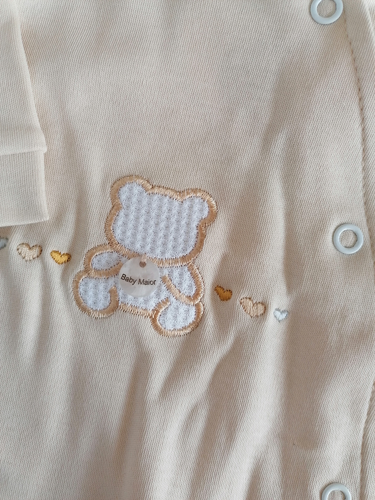 Babygrow de algodão com ursinho bordado 8