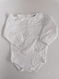 Body de Bebé em Algodão Plumeti Branco com Gola Bordada - Thumbnail 1
