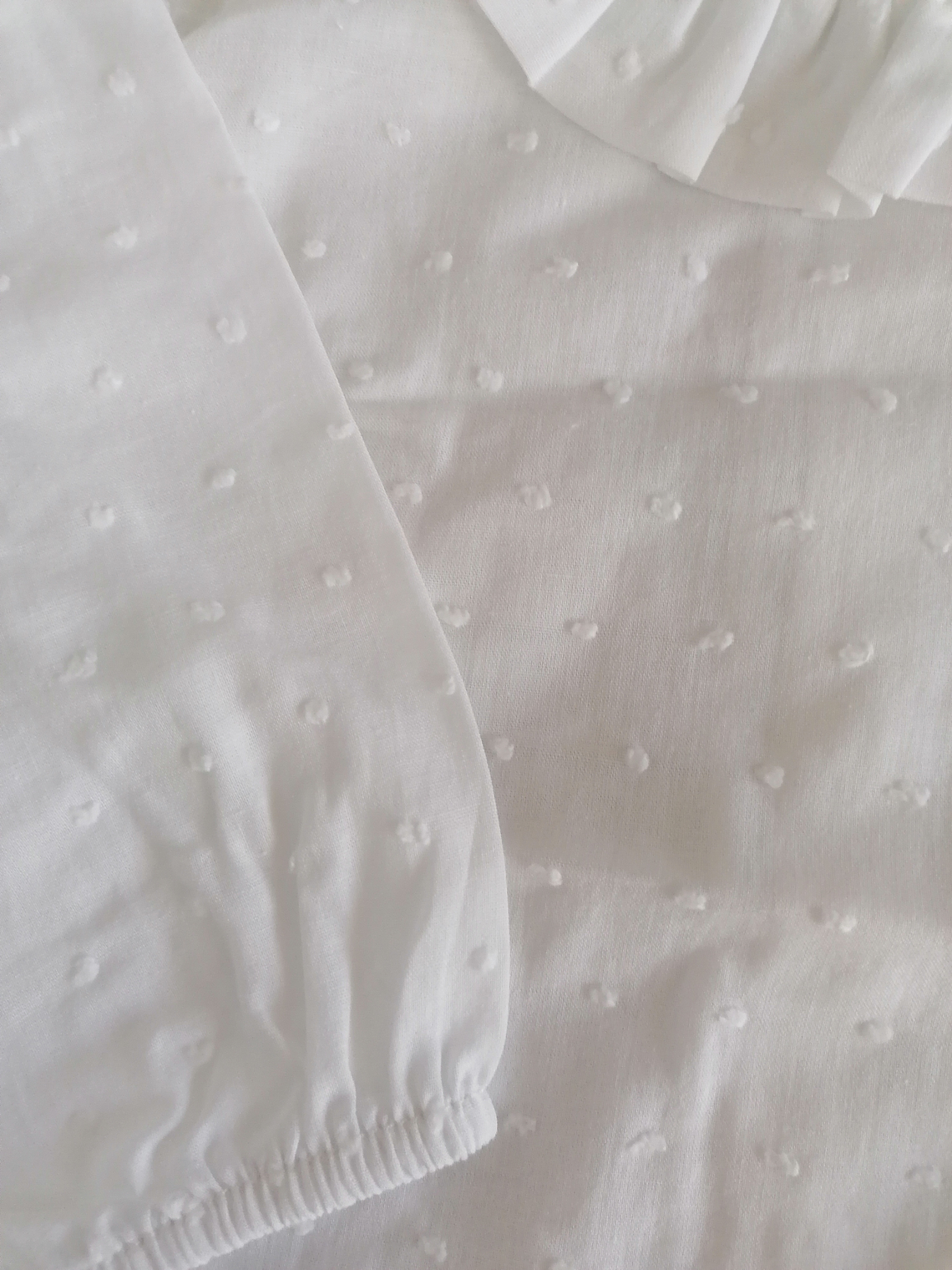 Body de Bebé em Algodão Plumeti Branco com Gola Bordada 3