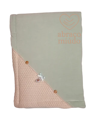 Manta de Bebé Verde e Bege Macia 