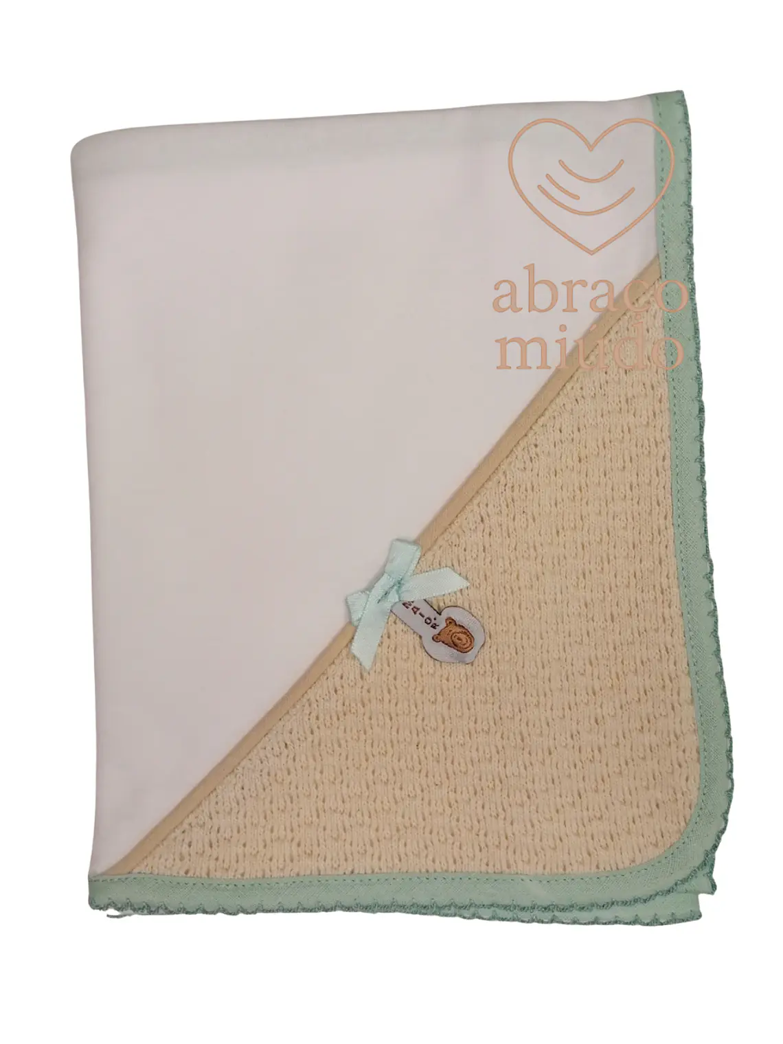 Fralda de Bebé Verde e Bege Suave  1