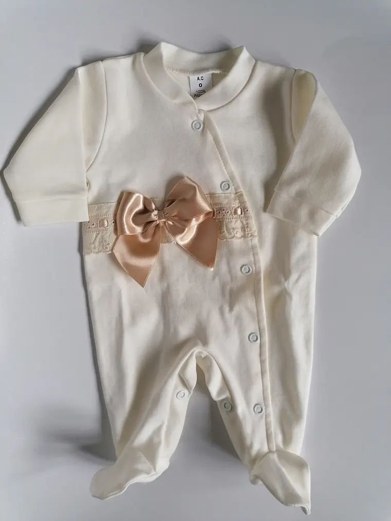 Babygrow de Algodão para Bebé com Laço Satinado 1
