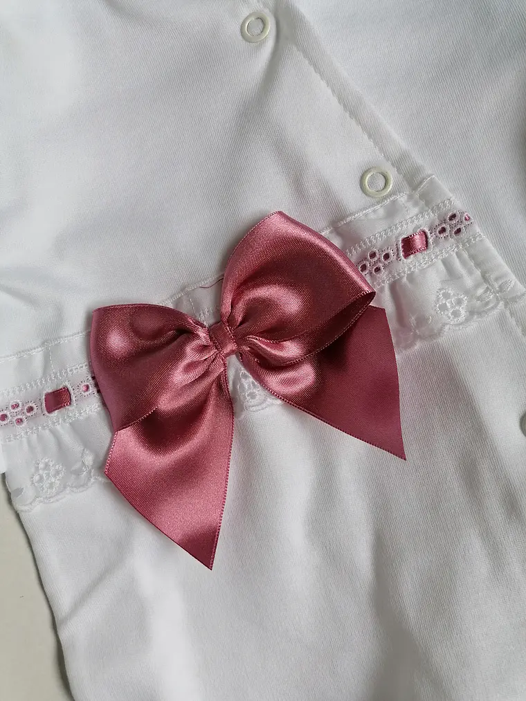 Babygrow de Algodão para Bebé com Laço Satinado 3