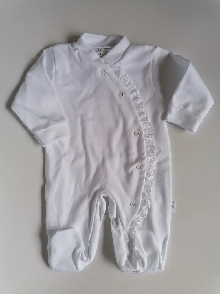 Babygrow de Algodão para Bebé com Renda Lateral 2