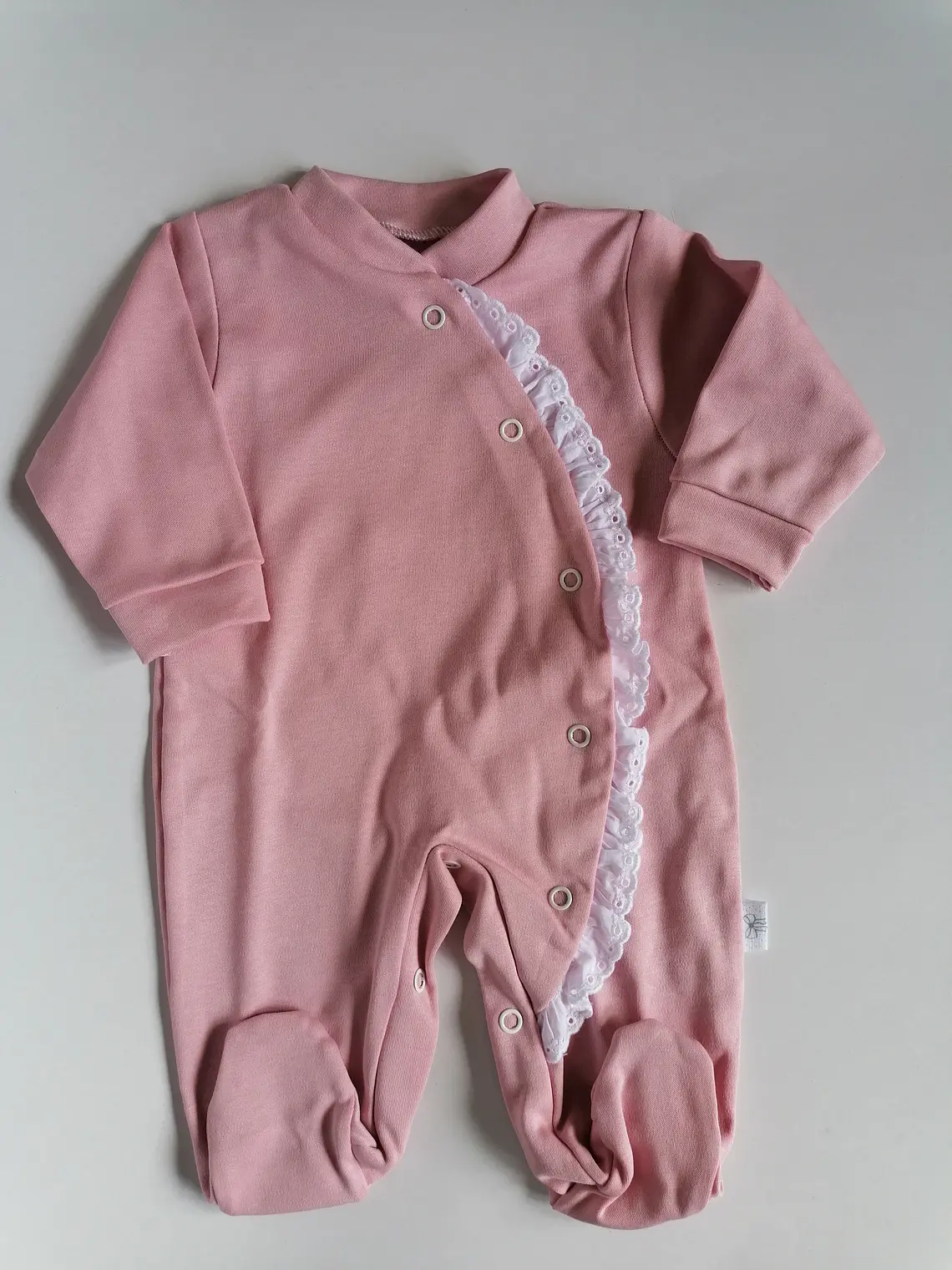 Babygrow de Algodão para Bebé com Renda Lateral 6