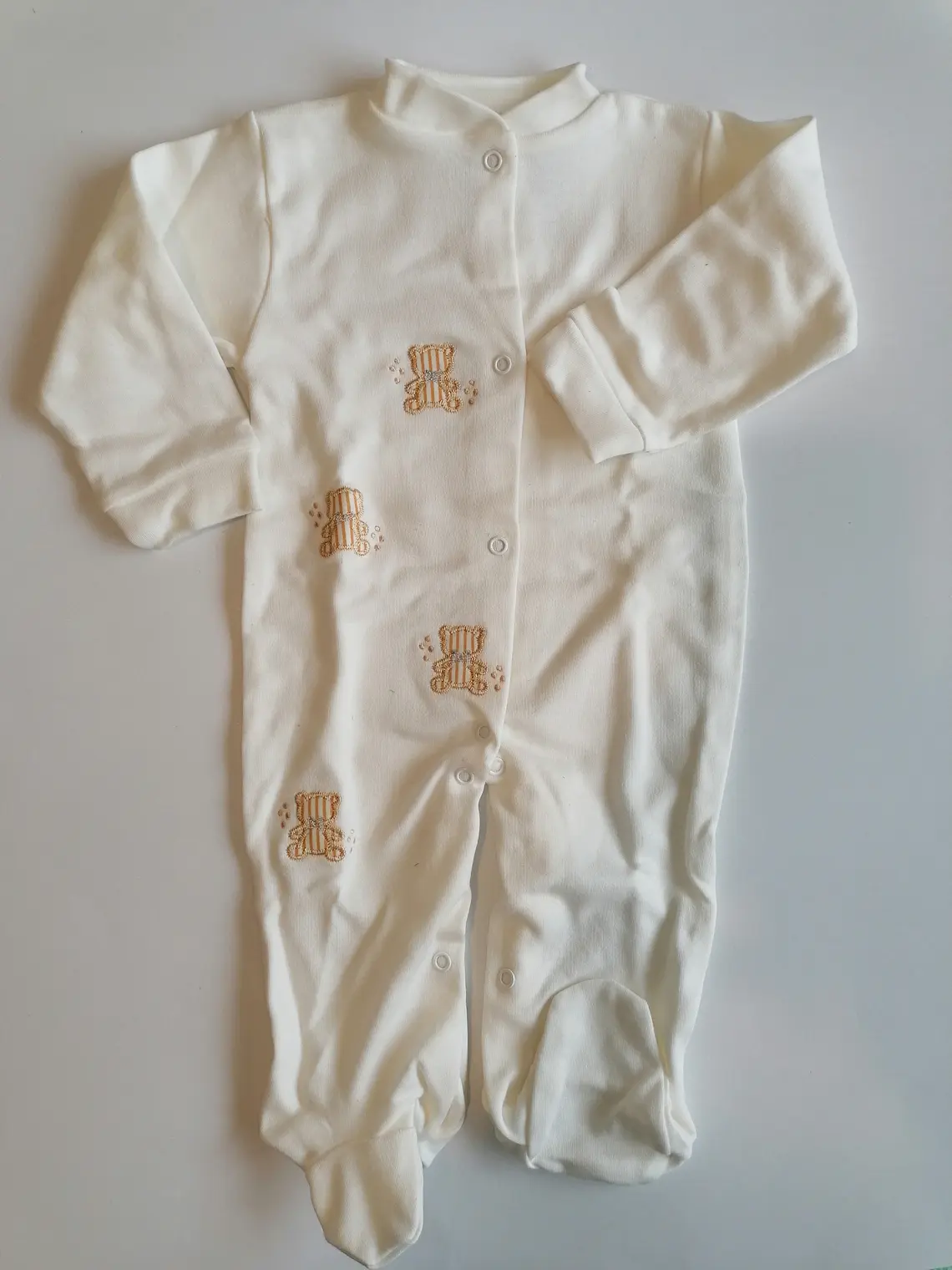 Babygrow de Algodão para Bebé com Ursinhos Bordados 1