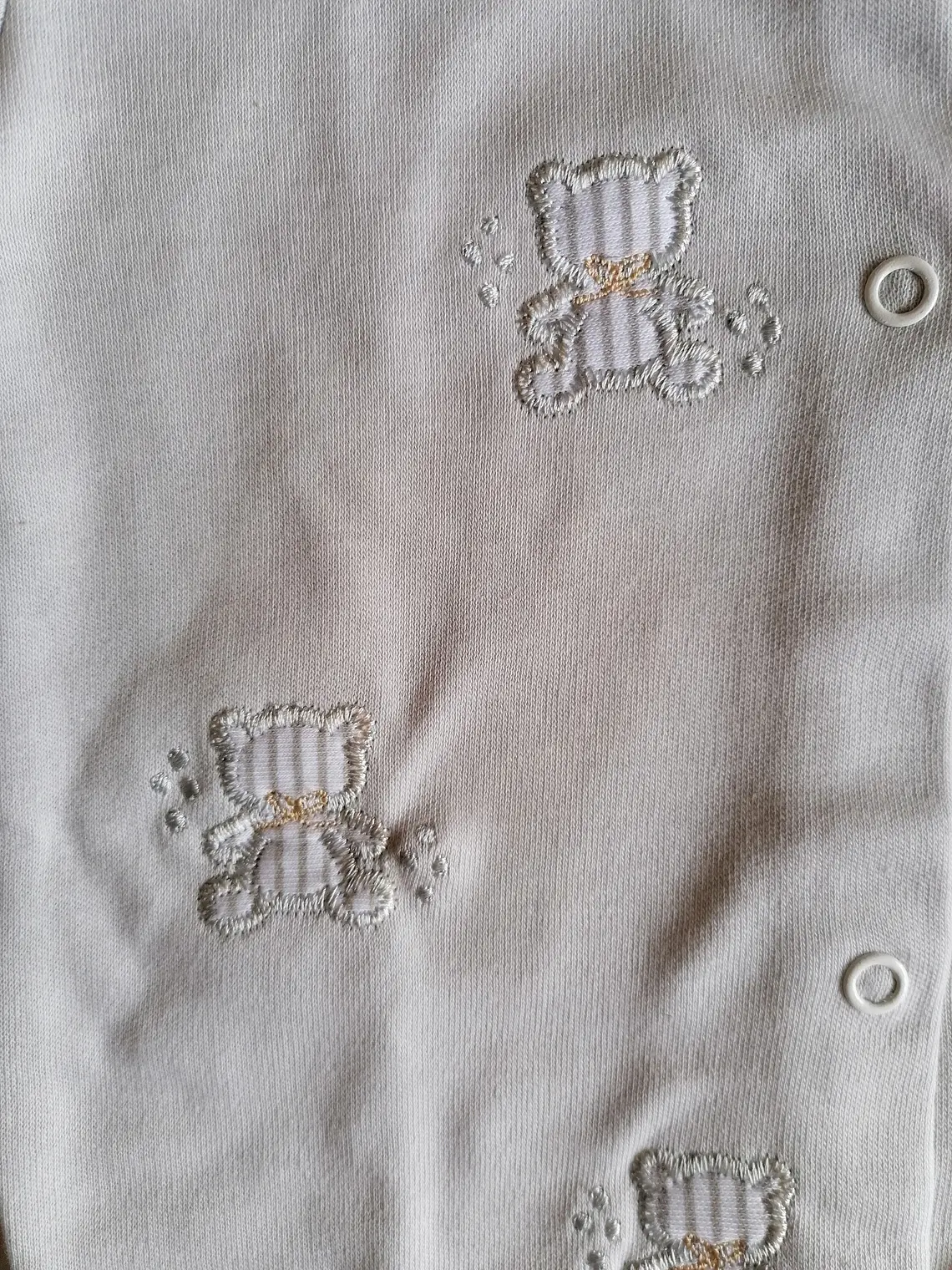 Babygrow de Algodão para Bebé com Ursinhos Bordados 2