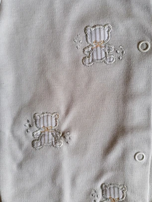 Babygrow de Algodão para Bebé com Ursinhos Bordados