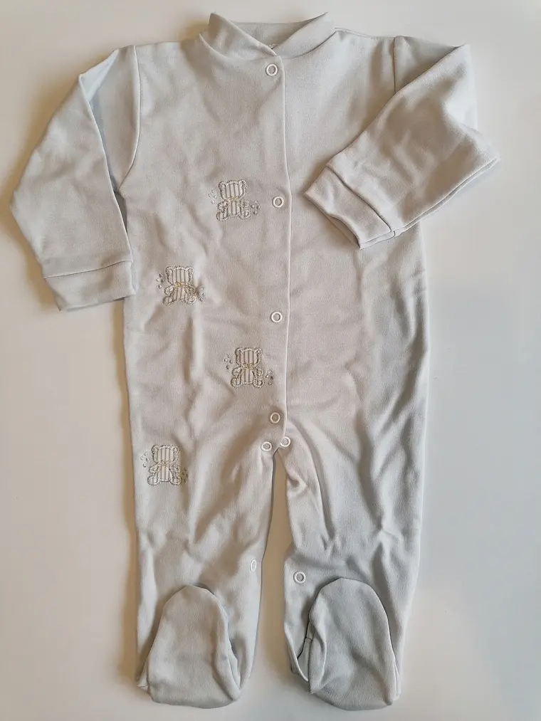 Babygrow de Algodão para Bebé com Ursinhos Bordados 4