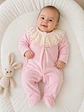 Babygrow de Veludo para Bebé com Gola Bordada - Thumbnail 5