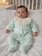 Babygrow de Veludo para Bebé com Gola Bordada - Thumbnail 6
