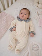 Babygrow de veludo para bebé com gola floral - Thumbnail 12