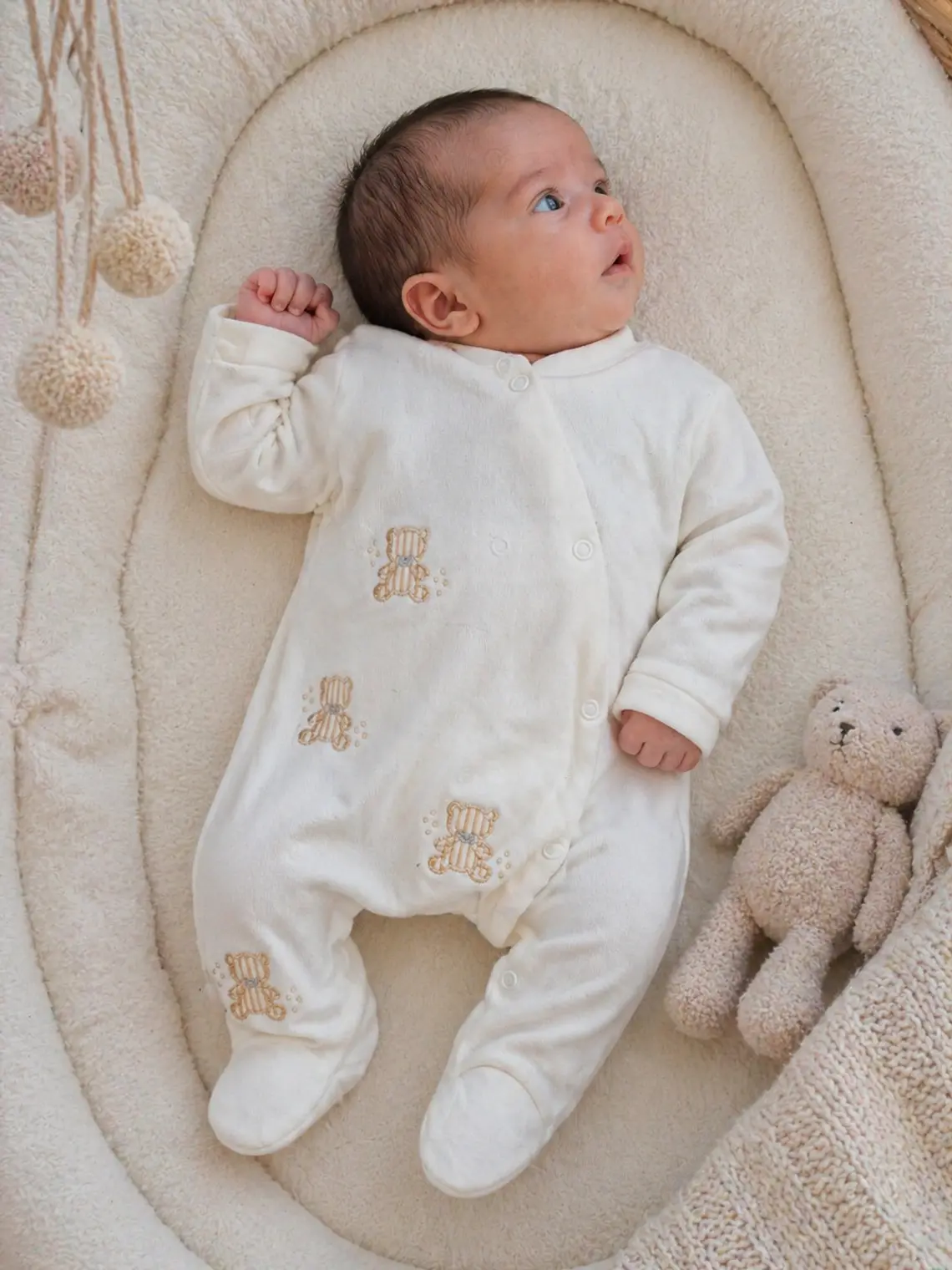 Babygrow de Algodão para Bebé com Ursinhos Bordados 5