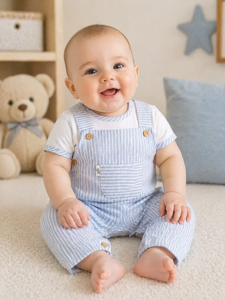 Jardineira bebé 6 meses com camisola  1