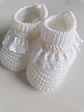 Carapins bebé em malha com renda | Botinhas recém-nascido - Thumbnail 1