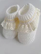 Carapins bebé em malha com renda | Botinhas recém-nascido - Thumbnail 3