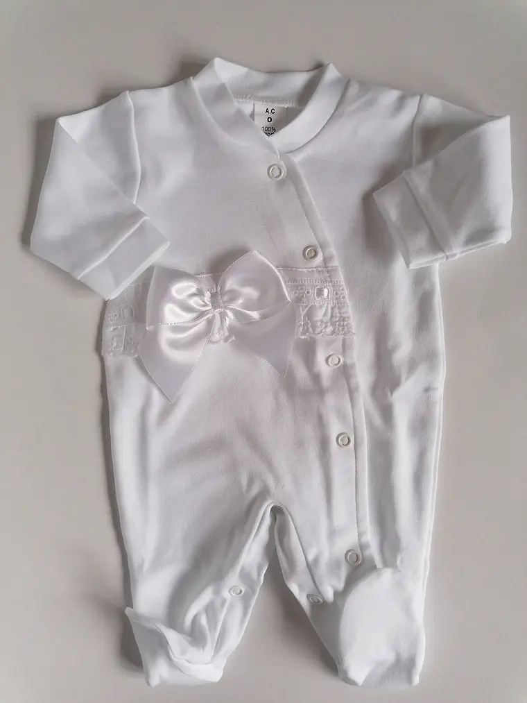 Babygrow de Algodão para Bebé com Laço Satinado 8