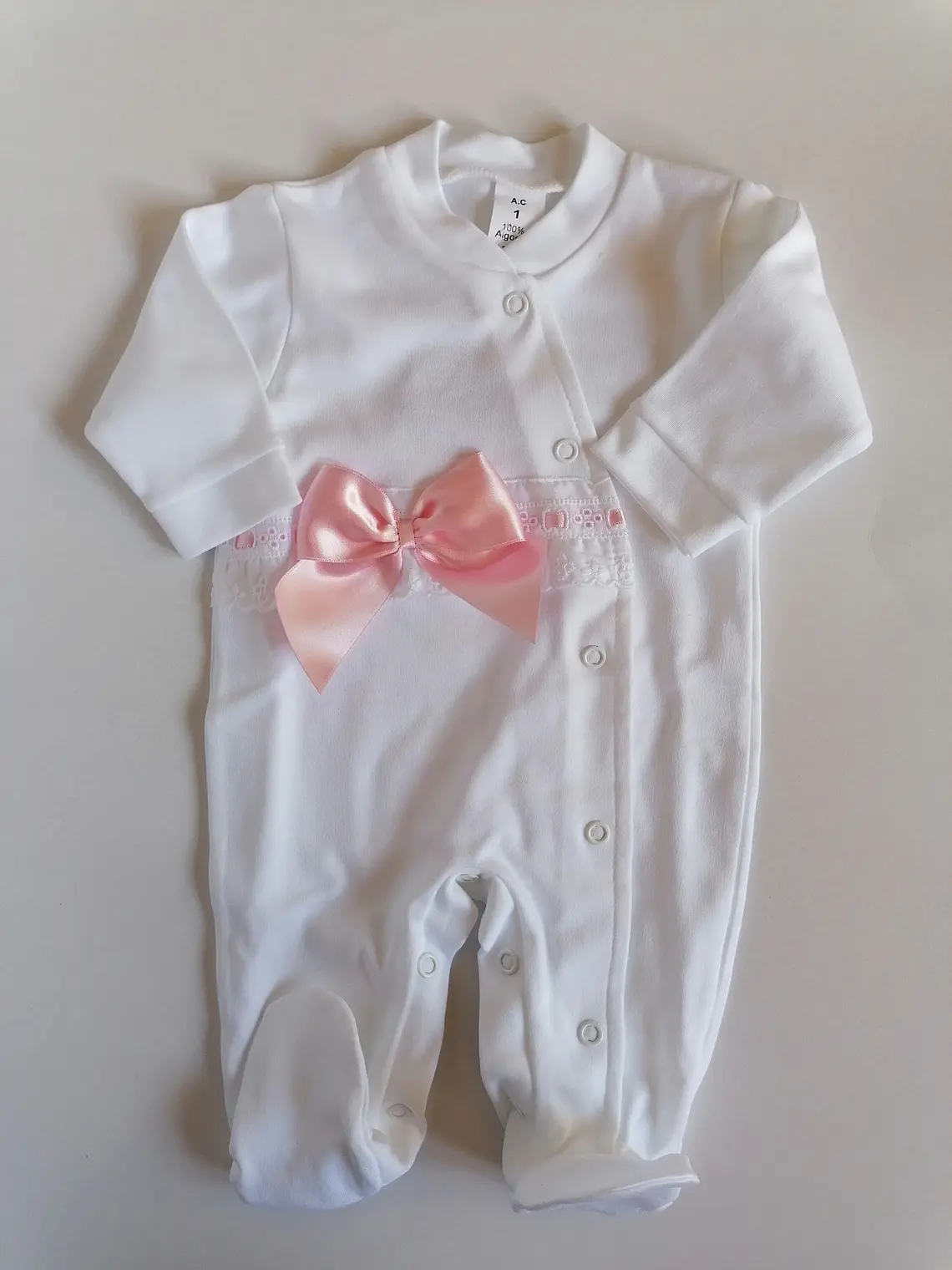 Babygrow de Algodão para Bebé com Laço Satinado 10