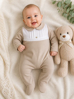 Babygrow de algodão Clássico Elegância Bebé 🤍 