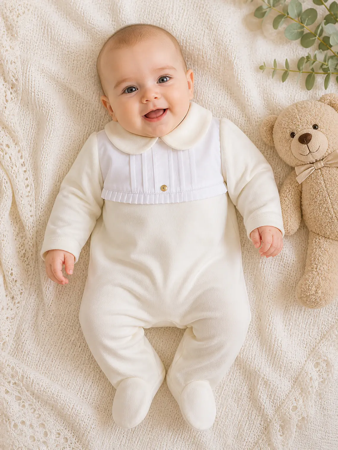 Babygrow de algodão Clássico Elegância Bebé 🤍  3