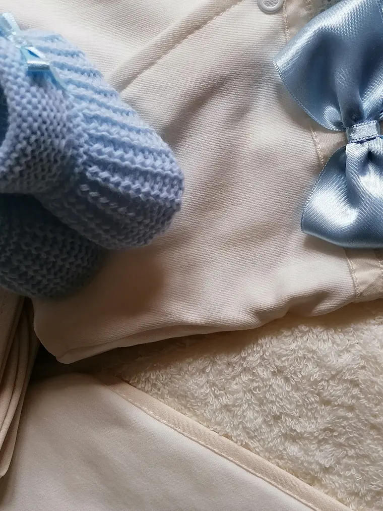 🩵 Conjunto Primeiros Momentos Laço Azul - Algodão - 0M 2