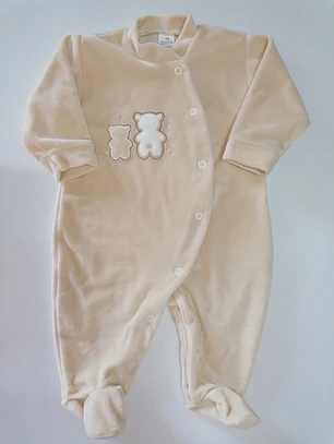Babygrow de veludo Dois Ursinhos | 3 e 6 meses 
