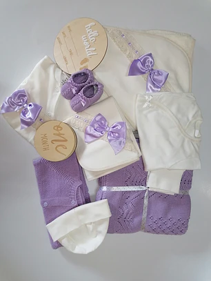 💜 Conjunto Maternidade XL | Enxoval Completo para Bebé | Algodão 