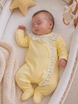 Babygrow de veludo com folho | 1M e 2M