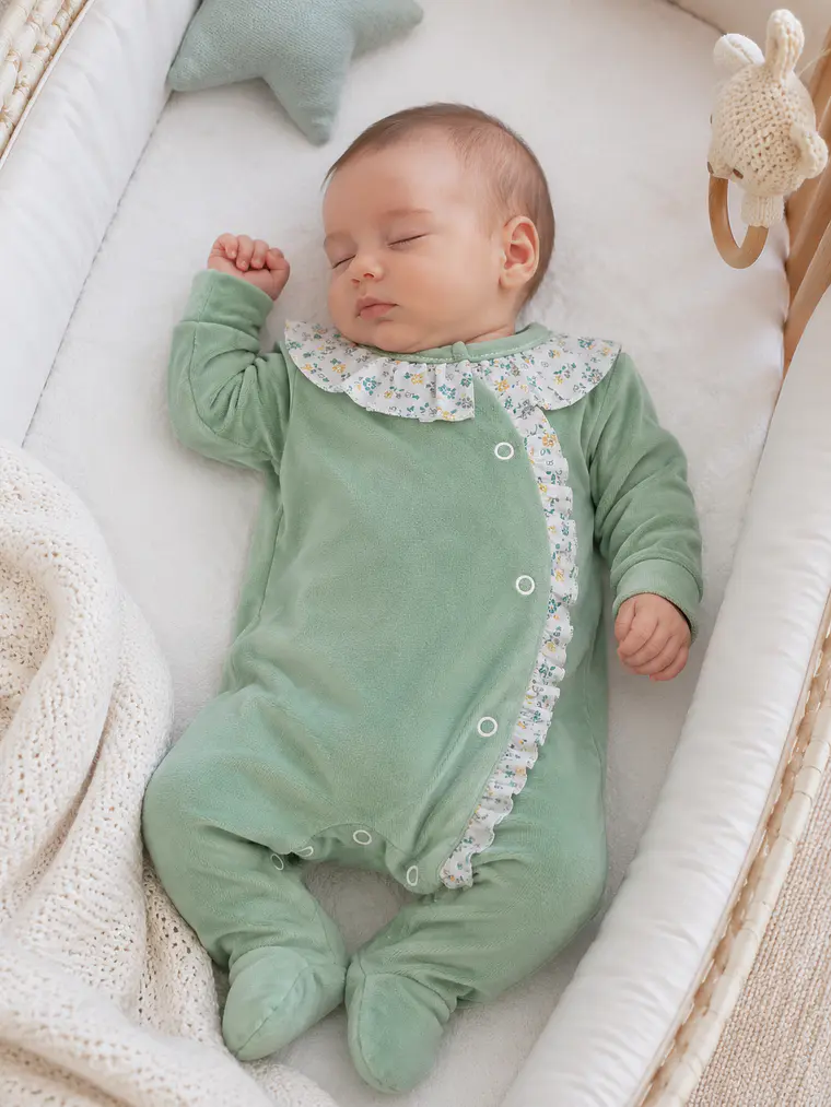 Babygrow de veludo com folho | 1M e 2M 2